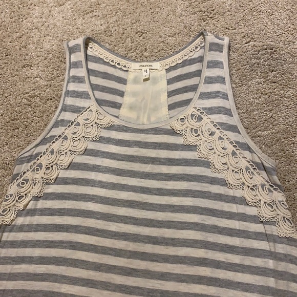 Cream and Gray Striped Maurice’s Tank Top - Picture 4 of 5